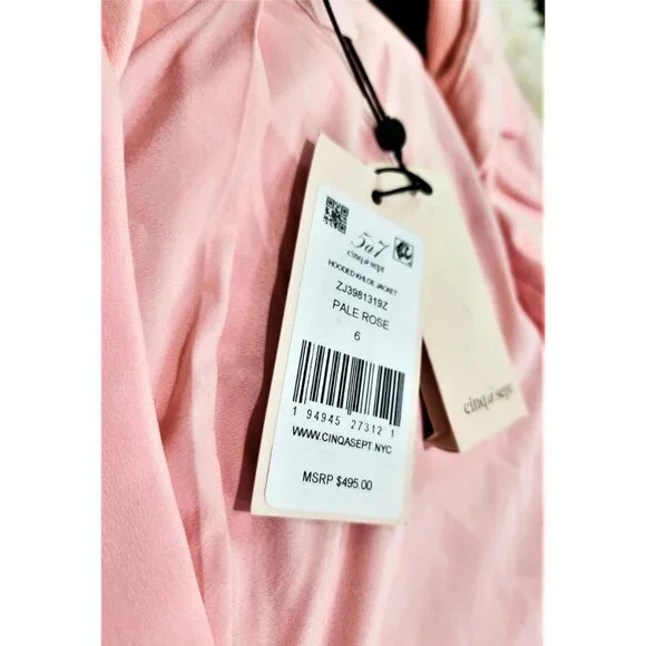 CINQ A’ SEPT Khloe Hooded Blazer Size 6 Pale Rose New With Tags - Picture 7 of 7